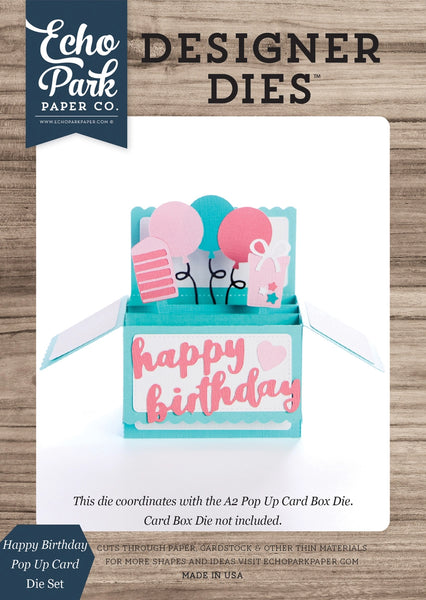 Echo Park Designer Dies, Happy Birthday Pop Up Card Die Set