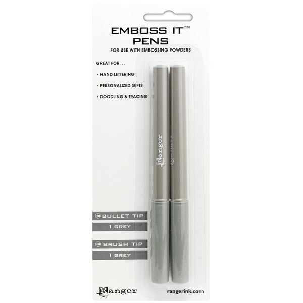 Ranger Embossing Pen Set 2/Pkg, Grey Brush & Grey Bullet