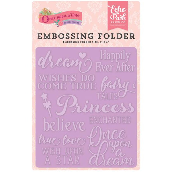 Echo Park Paper, Once Upon A Time, Embossing Folder, Fairytale Words
