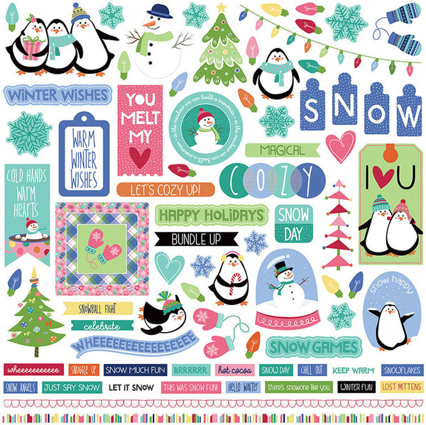 Frosty Friends, Stickers 12"X12" Elements