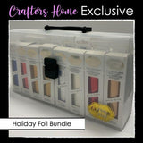 Couture Creations, Crafters Home Exclusive, Holiday Foil Bundle, 16 Rolls of Foils + Carry Case