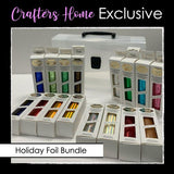 Couture Creations, Crafters Home Exclusive, Holiday Foil Bundle, 16 Rolls of Foils + Carry Case