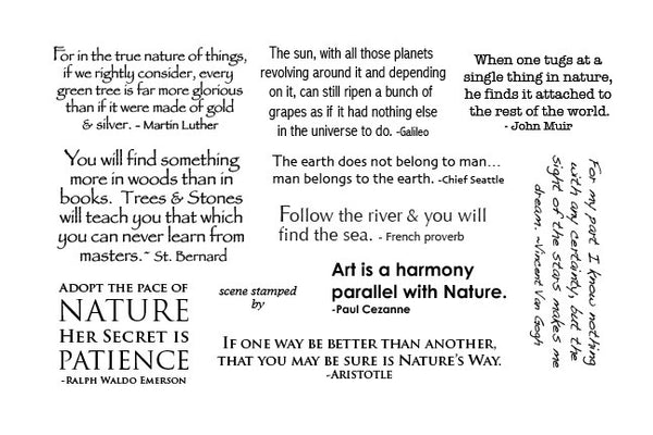 The Stampscapes® Scenic Sentiment Sheets, Cling Foam, Sentiments Sheet 5 (Nature as Teacher) - Scrapbooking Fairies