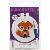 Design Works Punch Needle Kit 3.5" Round, Fox