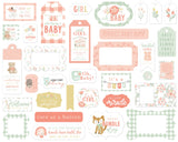 Echo Park Cardstock Ephemera 33/Pkg, Frames & Tags, It's A Girl