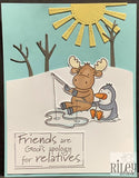 Riley & Company, Rubber Stamps, Ice Fishing Riley with Percy