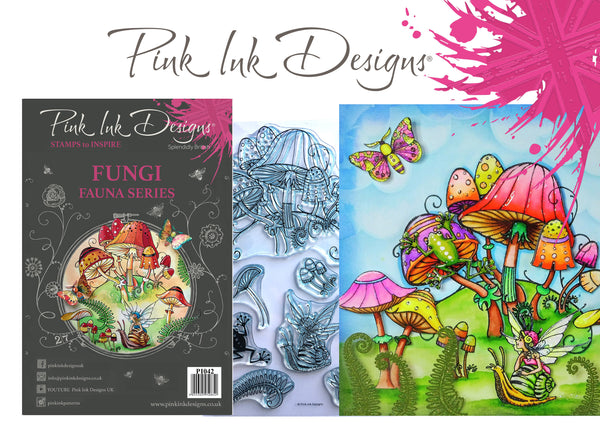 Pink Ink Designs A5 Clear Stamp, Fungi, Fauna Series