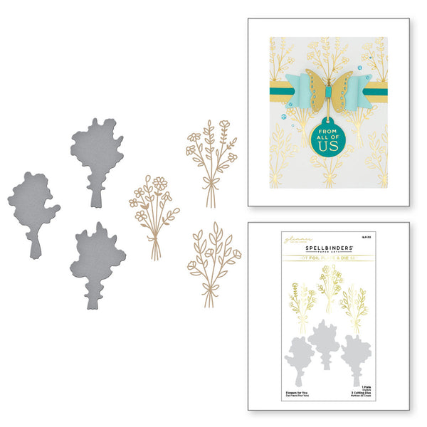 Spellbinders Glimmer Hot Foil Plate & Die, Flowers For You-Inspired Basics (GLP-313)