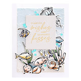 Spellbinders Glimmer Hot Foil Plate & Die, The Seahorse Kisses Collection by Dawn Wolesalagle, Seahorse Kisses Sentiments (GLP-372)