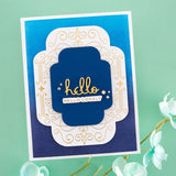 Spellbinders Glimmer Hot Foil Plate & Die, Making Me Smile Sentiments- Four Petal (GLP-379)