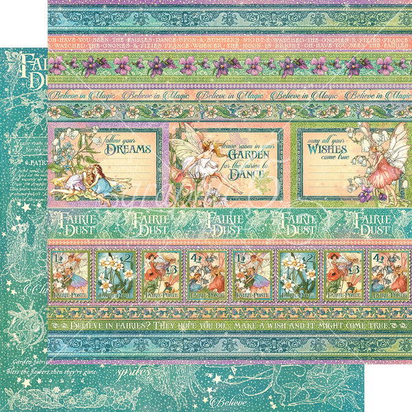 Graphic 45, Fairy Dust, Magic Wishes, Double-Sided Cardstock 12"X12" - Scrapbooking Fairies