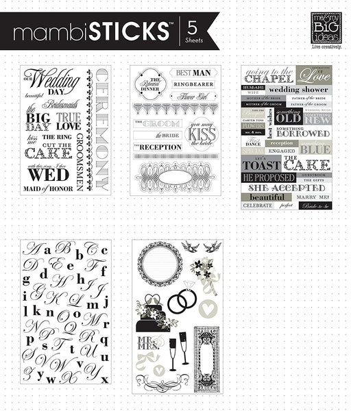 Me and My Big Ideas, Glitter Sticker Flip Value Pack, Black and White Wedding - Scrapbooking Fairies