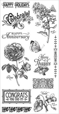 Graphic 45/Hampton Art, Time to Flourish 2, Cling Stamps