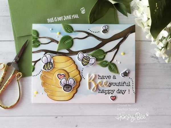 Honey Bee Stamps, Honey Cuts Die, Layering Bee Hive