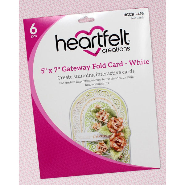 Heartfelt Creations Foldout Card 5"X7" 6/Pkg, Gateway Fold - White