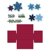 Heartfelt Creations, Cut & Emboss Dies, Gift Box & Mini Snowflakes .75" To 6" (Retired)