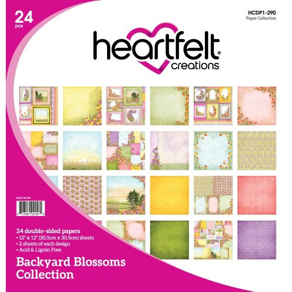 Heartfelt Creations Double-Sided Paper Pad 12"X12" 24/Pkg, Backyard Blossoms Collection