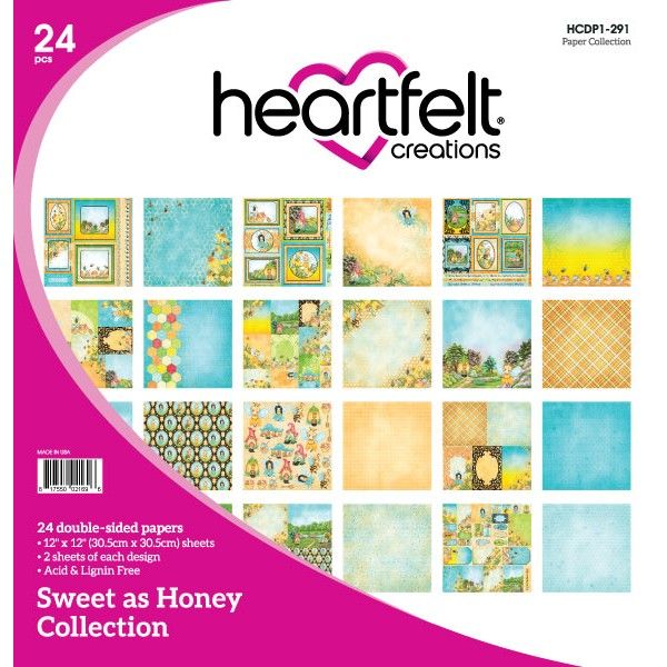 Heartfelt Creations Double-Sided Paper Pad 12"X12" 24/Pkg, Sweet as Honey Collection
