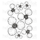 Heartfelt Creations, Blazing Poppy Petals Cling Stamp Set - Scrapbooking Fairies