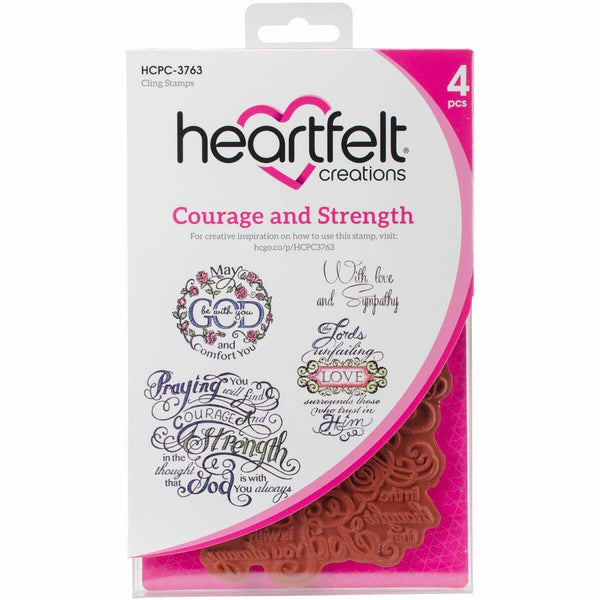 Heartfelt Creations Cling Rubber Stamp Set, Courage and Strength