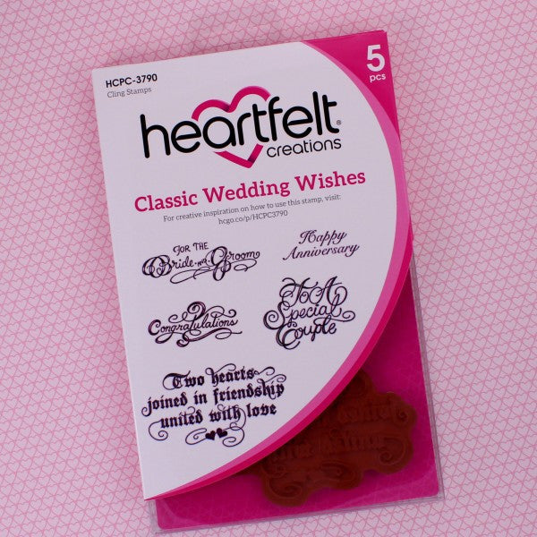 Heartfelt Creations, Classic Wedding Wishes Cling Stamp Set - Scrapbooking Fairies