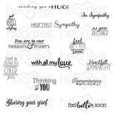 Heartfelt Creations, Cling Rubber Stamps Set, Cheerful Note Sentiments