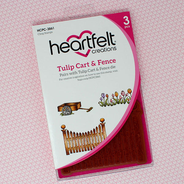 Heartfelt Creations, Tulip Time Collection, Tulip Cart & Fence Cling Stamp Set