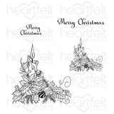 Heartfelt Creations, Candlelit Christmas Collection, Cling Rubber Stamp & Die Set Combo,  Candlelit Poinsettia