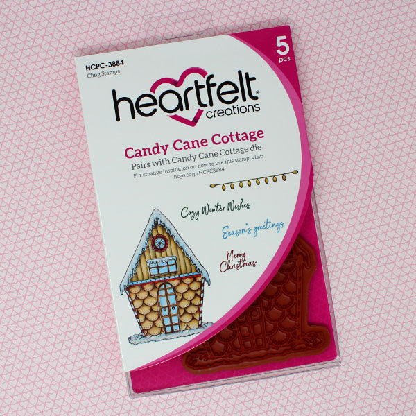 Heartfelt Creations, Candy Cane Cottage Collection, Cling Rubber Stamp  & Dies Set Combo, Candy Cane Cottage