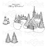 Heartfelt Creations, Home for the Holidays Collection, Cling Rubber Stamp and Dies Set, Holiday Village