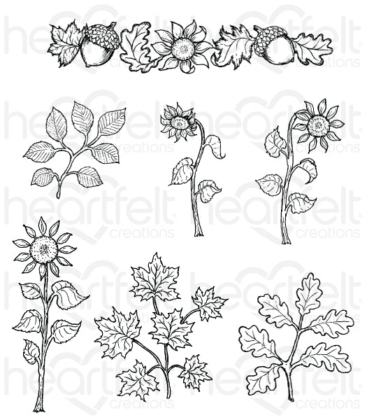 Heartfelt Creations, Cling Stamp, Sunflower Accents Set - Scrapbooking Fairies