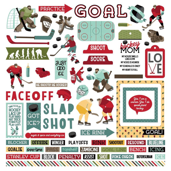 PhotoPlay, The Hockey Life Stickers 12"X12", Elements