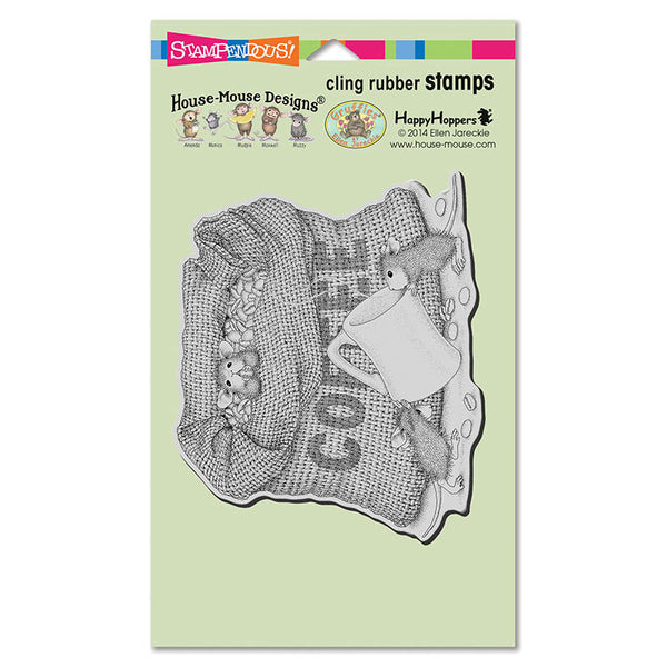 Stampendous House Mouse Cling Stamp, Coffee Break by Ellen Jareckie