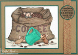 Stampendous House Mouse Cling Stamp, Coffee Break by Ellen Jareckie