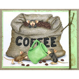Stampendous House Mouse Cling Stamp, Coffee Break by Ellen Jareckie