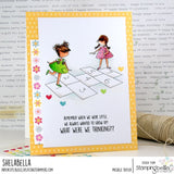 Stampingbella, Cling Stamps, Tiny Townie Playing Hopscotch