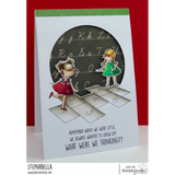 Stampingbella, Cling Stamps, Tiny Townie Playing Hopscotch