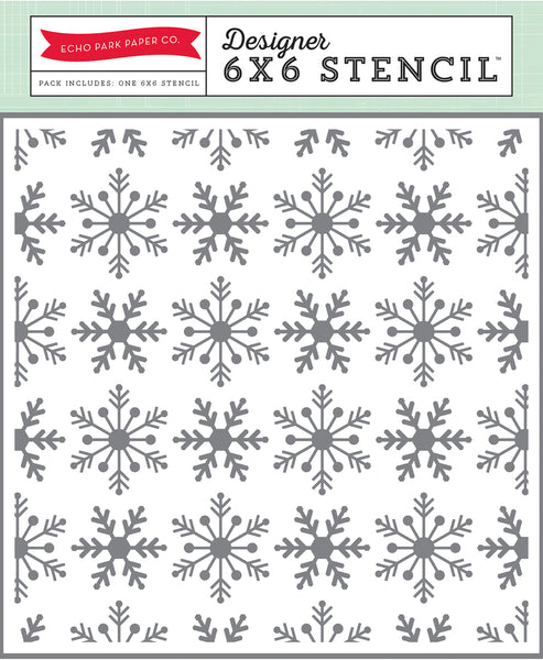 Echo Park, 6x6 Stencil - Snowflakes #2 - Scrapbooking Fairies