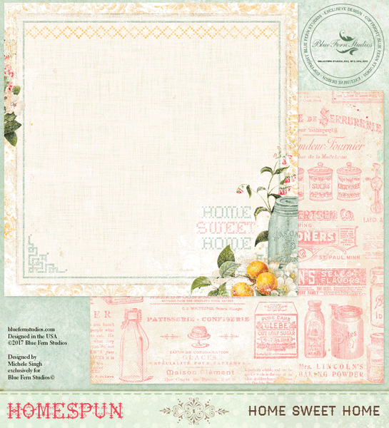 Blue Fern Studios, Homespun, Designed by Michelle Singh - Home Sweet Home