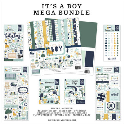 Echo Park Mega Bundle Collection Kit 12"X12", It's A Boy