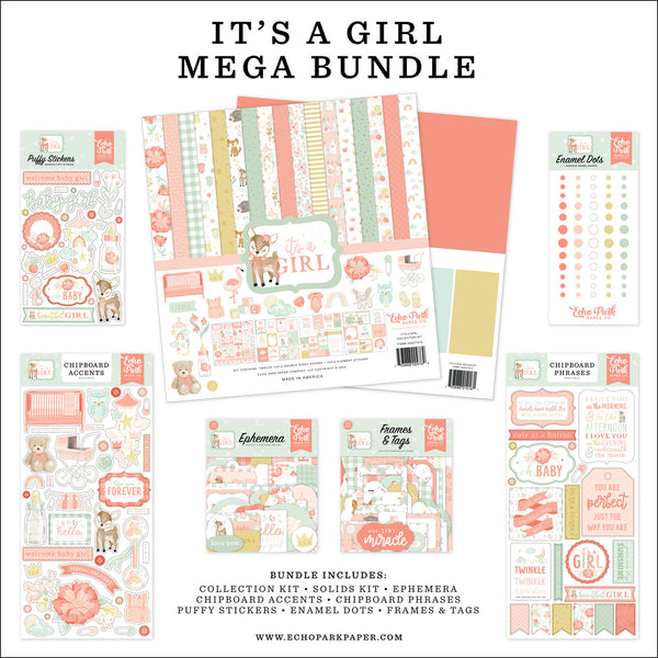 Echo Park Mega Bundle Collection Kit 12"X12", It's A Girl
