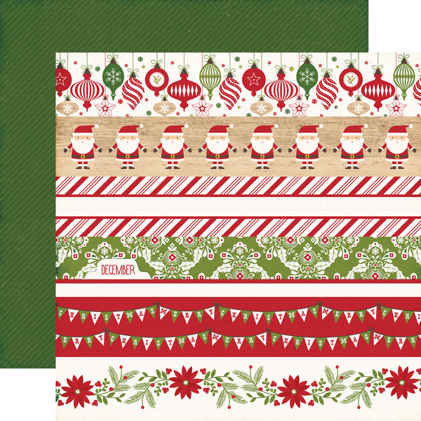 I Love Christmas, Double-Sided Cardstock 12"X12", Border Strips