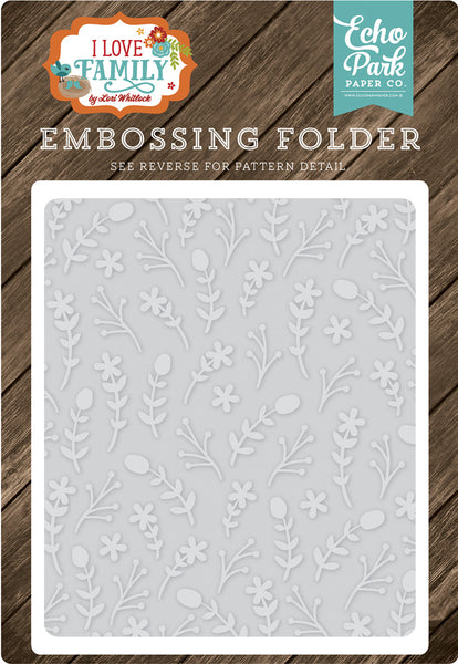 Echo Park Paper, I Love Family, Embossing Folder 5"x6", Floral Stem