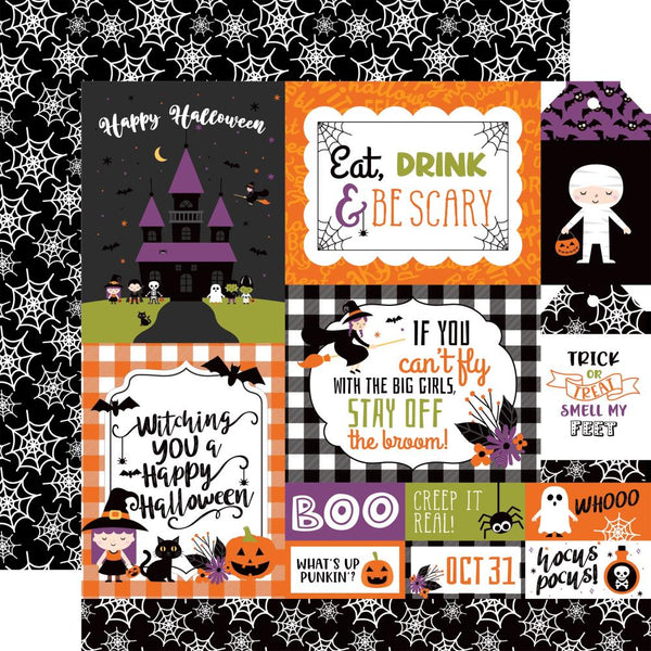Echo Park Paper. I Love Halloween Double-Sided Cardstock 12"X12", Multi Journaling Cards