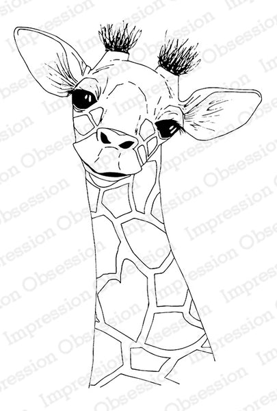 Impression Obsession, Cling Stamp, Baby Giraffe - Scrapbooking Fairies