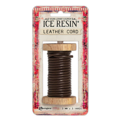 Ice Resin Leather Cording Soft 3mm, Dark Brown
