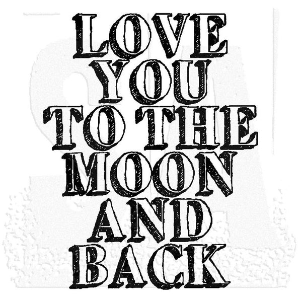 Tim Holtz Wood Mounted Stamp, To The Moon