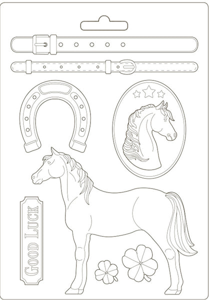 Stamperia Soft Maxi Mould 8.5"X11.5", Standing Horse, Romantic Horses