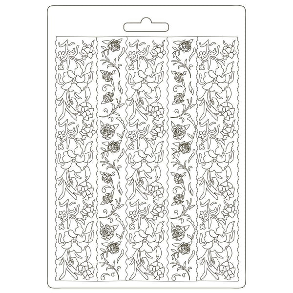 Stamperia Soft Maxi Mould A5, Alice Through the Looking Glass, Borders