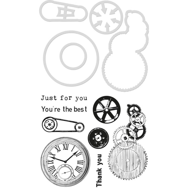 Kaisercraft, Stamps & Dies Combo, Decorative Mechanical Parts - Scrapbooking Fairies